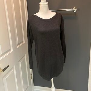 Grey Boat neck oversized sweater.